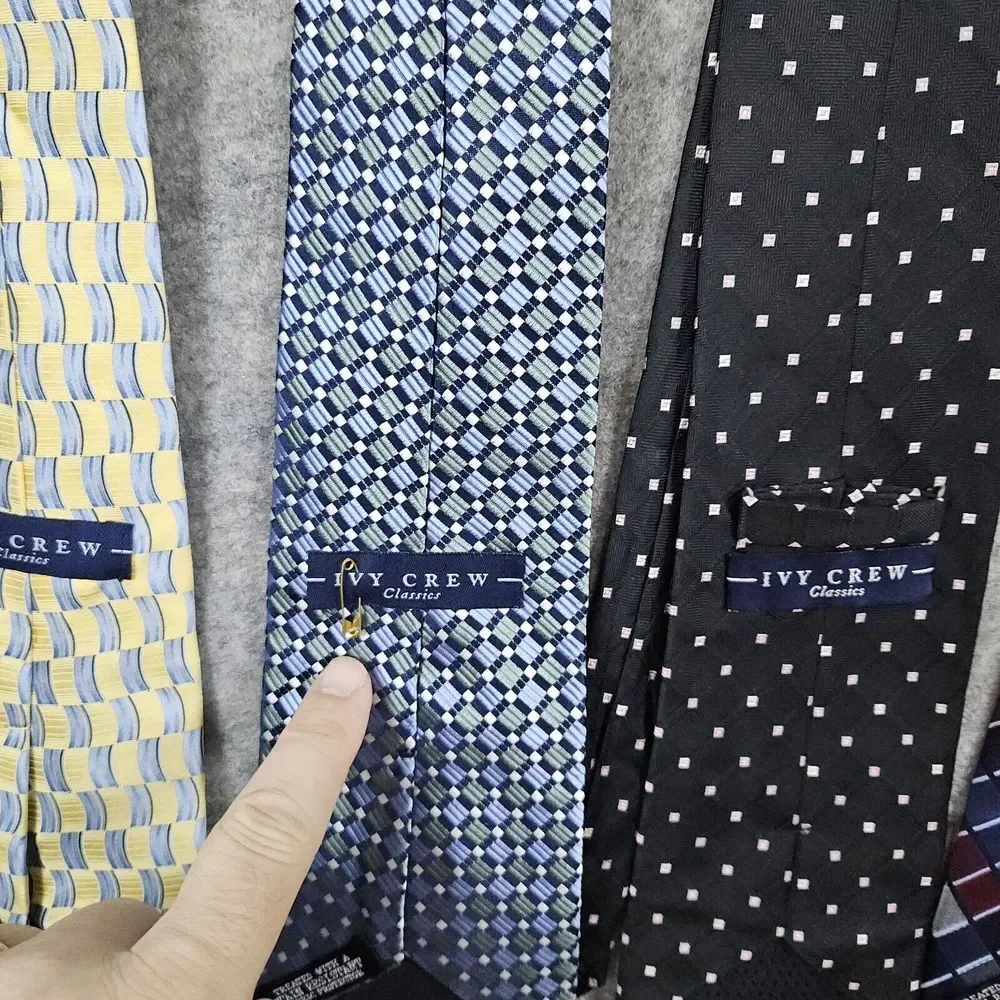 Lot of 5 Ivy‎ Crew Silk Neck Ties Abstract Geometric Colorful Stain Resistant